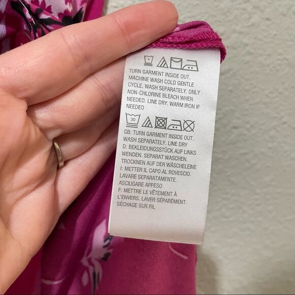 Bob Mackie Hot Pink Sleeveless Button Front Mini Dress Womens Medium Summer - Picture 6 of 9